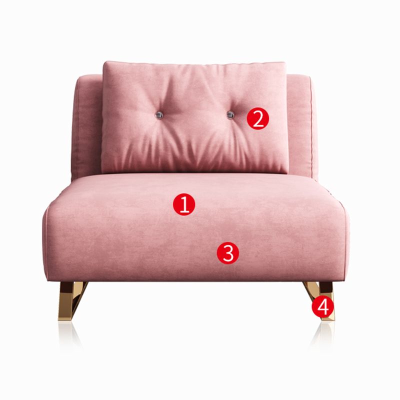 Cadre de futon pliable glamour avec canapé-lit de Futon en velours de 31,5 "de largeur en rose
