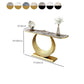 Glam Stone Console Accent Table Metal Console Sofa Table for Hall