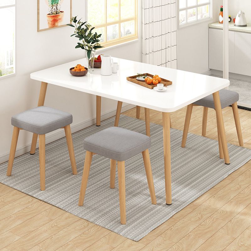 Modern Dining Set 1/5 Pcs Wood Dining Table with Armless Chairs