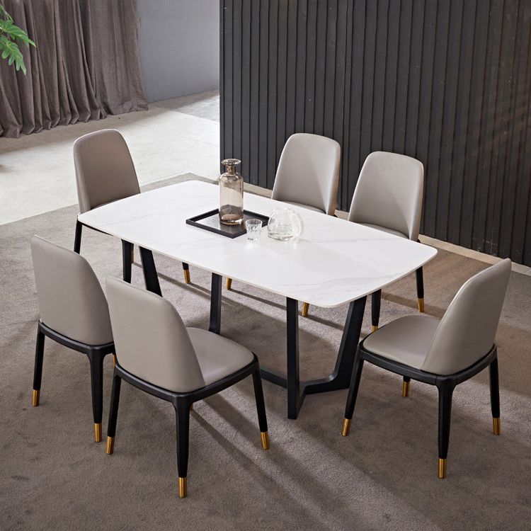 Faux Leather Industrial Dining Room Chair Matte Finish Solid Back Dining Chair Clearhalo ' kitchen&dining_furn' 'Dining Chairs' 'Dining Tables & Seating' 'dining_chair' 'furn' 'furn_dining_chair' 'Furniture' 'furniture_dining_chair' 'Kitchen & Dining Furniture' 'kitchen' 1200x1200_fc5d8e9e-0b13-49b2-abde-13a5d15cdb41