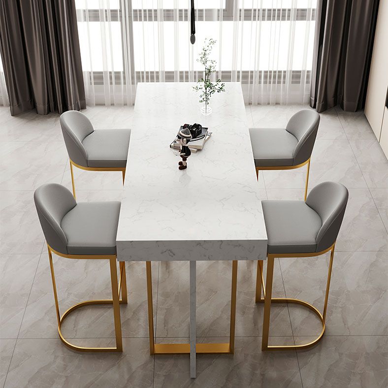 Indoor Modern Pub Dining Set 1/2/5 Pieces White Stone Top Bar Pub Table Set Clearhalo 'Bar Furniture' 'furn' 'furn_home_bar_bar_sets' 'Furniture' 'Home Bars & Bar Sets' 'home_bar_bar_sets' 'Kitchen & Dining Furniture' 1200x1200_fc5e71d9-5733-41dd-8555-796d1ebdb894