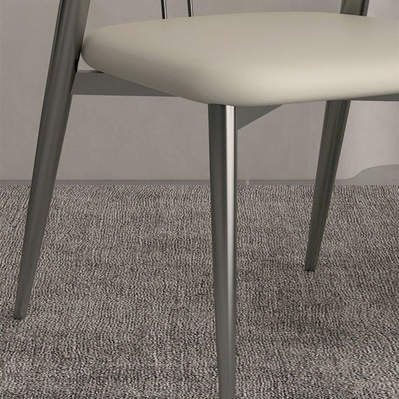 フェイクレザーダイニングチェアノルディックスタイルオープンバックアームレスダイニングルーム用