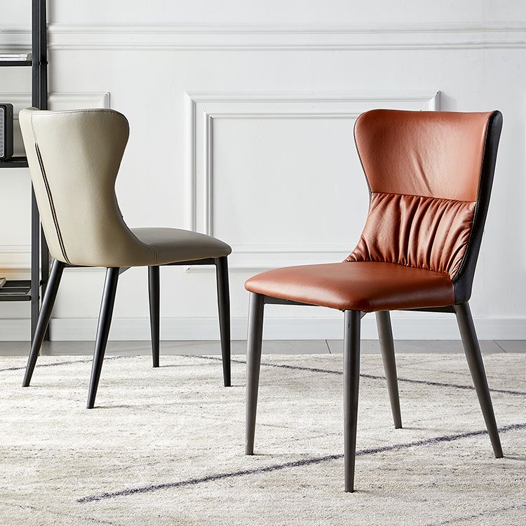 Industrial Metal Dining Room Chairs Armless Wingback Side Chair for Home Use Clearhalo ' kitchen&dining_furn' 'Dining Chairs' 'Dining Tables & Seating' 'dining_chair' 'furn' 'furn_dining_chair' 'Furniture' 'furniture_dining_chair' 'Kitchen & Dining Furniture' 'kitchen' 1200x1200_fc5f3acf-7873-4413-9756-320f4ccd5f95