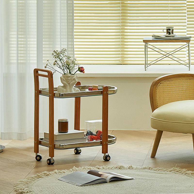 Mesa de deslizamiento de la parte superior de vidrio contemporánea Geométrica 4 patas laterales