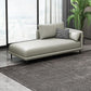 Nordic Cushioned Chaise Lounge Pine Chaise with Recessed Arms for Bedroom and Living Room