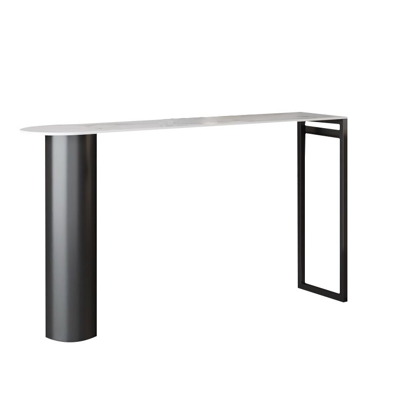 White Modern Style Table in Faux Marble and Metal Milk Tea Shop Bar Table Clearhalo 'Bar Furniture' 'Bar Tables' 'bar_tables' 'furn' 'furn_bar_tables' 'Furniture' 'furniture_bar_tables' 'Kitchen & Dining Furniture' 1200x1200_fc604ff9-c836-4cc3-9321-1dea339ca42b