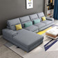 Modern Sectional Sofa with Chaise and Adjustable Head Pillow