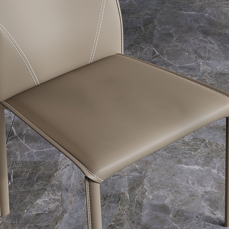 Minimalist Style Armless Solid Back Dining Side Chairs Leather Dining Side Chair Clearhalo 'Dining Chairs' 'Dining Tables & Seating' 'dining_chair' 'furn' 'furn_dining_chair' 'Furniture' 'furniture_dining_chair' 'Kitchen & Dining Furniture' 1200x1200_fc6148fb-e525-4d29-9773-afe366b5e58f