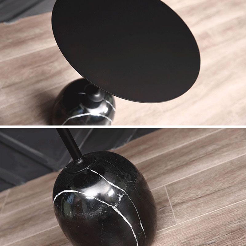 Round Metal Table Marble Pedestal Base Medieval Modern Style Side Table Clearhalo 'Coffee & Accent Tables' 'End & Side Tables' 'end_side_tables' 'furn' 'furn_end_side_tables' 'Furniture' 'Living Room Furniture' 1200x1200_fc638d42-7377-41e3-9256-ec7141b5a8e7