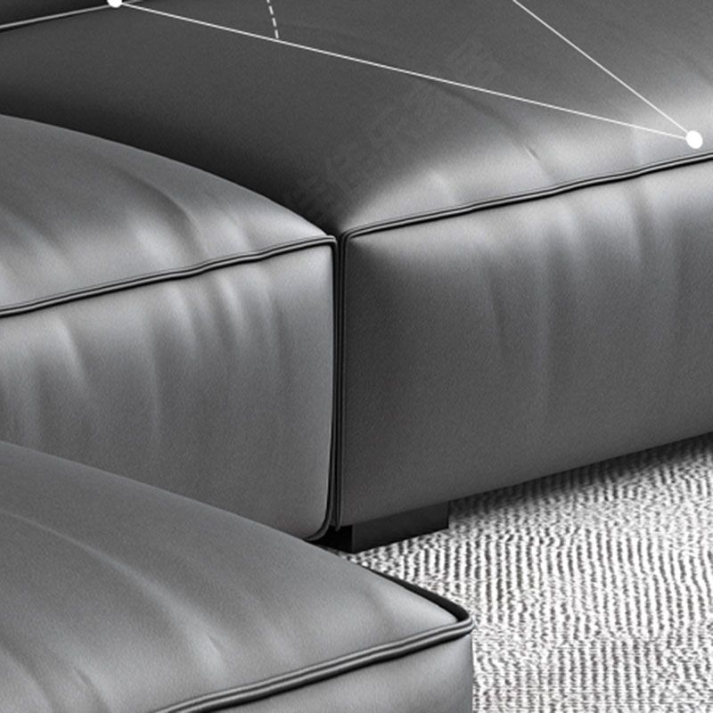 ステイン抵抗性のあるリビングルーム枕トップアーム標準グレーソファ