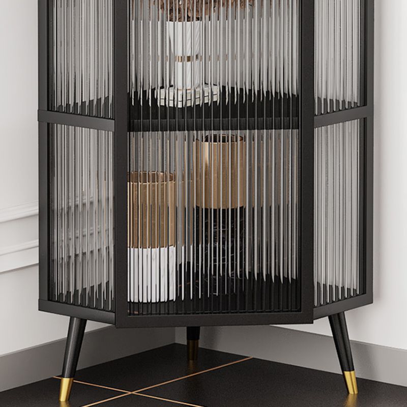 Metal Industrial Curio Cabinet Glass Doors Display Cabinet for Living Room, 16"L X 16"W Clearhalo 'Display & China Cabinets' 'display_china_cabinets' 'furn' 'furn_display_china_cabinets' 'Furniture' 'Kitchen & Dining Furniture' 1200x1200_fc642775-6770-4d12-83a9-87df6085241f