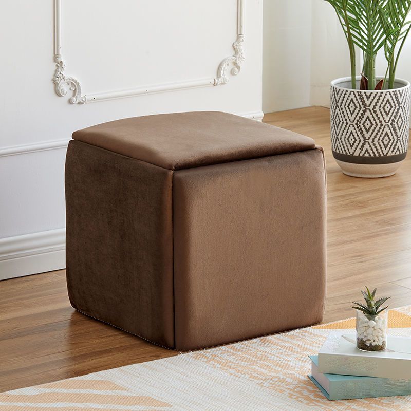 Modern Plain Boucle Ottoman Velvet Square with Storage Target Pouf Clearhalo 'furn' 'furn_ottomans_poufs' 'Furniture' 'Living Room Furniture' 'Ottomans & Poufs' 'ottomans_poufs' 1200x1200_fc645996-4276-45a1-b924-4d42da95ccbb