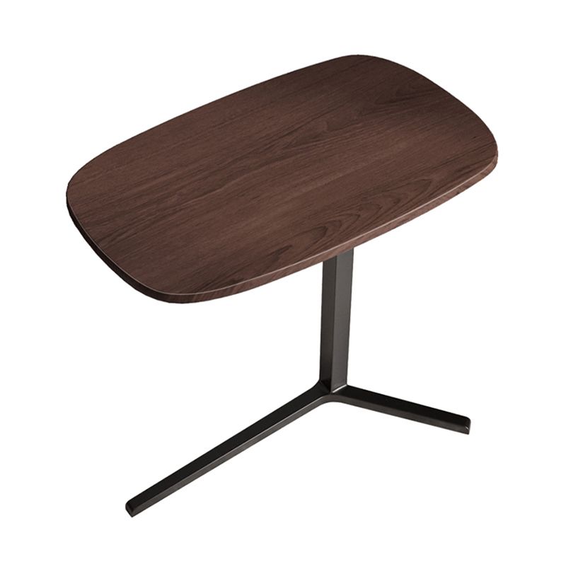 Mesa del lado del pedestal de madera moderno mesa de esquina ovalada minimalista