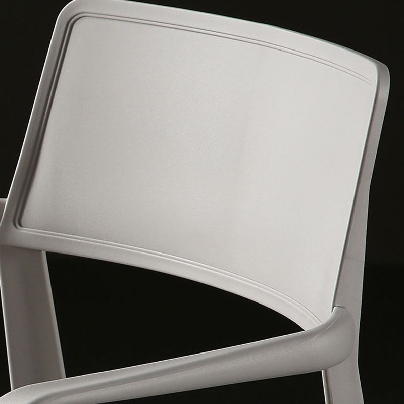 Stacking Plastic Arm Chair Glam Open Back Dining Arm Chair for Dining Room