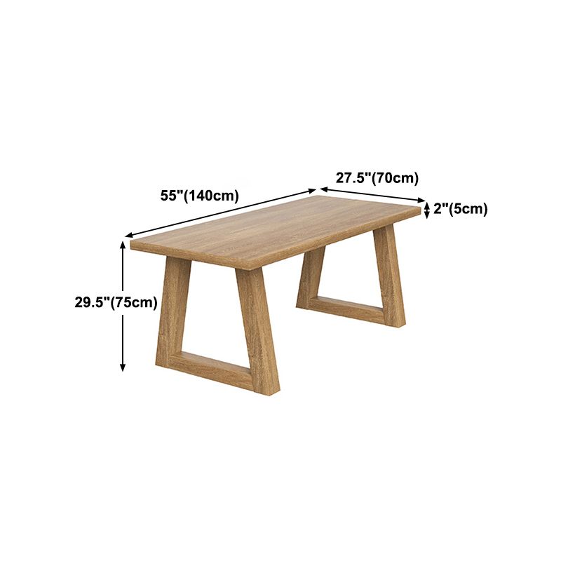 Pine Wood Top Dining Table Modern Rectangle Table with Solid Wood Sled Base Clearhalo 'Dining Tables & Seating' 'Dining Tables' 'dining_table' 'furn' 'furn_dining_table' 'Furniture' 'furniture_dining_table' 'Kitchen & Dining Furniture' 'kitchen' 'kitchen_dining_table' 1200x1200_fc65a5d8-0fea-408a-8e30-82a234f90e49