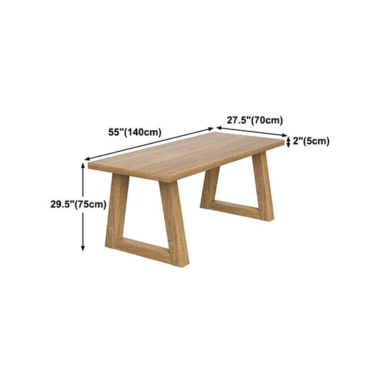 Pine Wood Top Dining Table Modern Rectangle Table with Solid Wood Sled Base Clearhalo 'Dining Tables & Seating' 'Dining Tables' 'dining_table' 'furn' 'furn_dining_table' 'Furniture' 'furniture_dining_table' 'Kitchen & Dining Furniture' 'kitchen' 'kitchen_dining_table' 1200x1200_fc65a5d8-0fea-408a-8e30-82a234f90e49