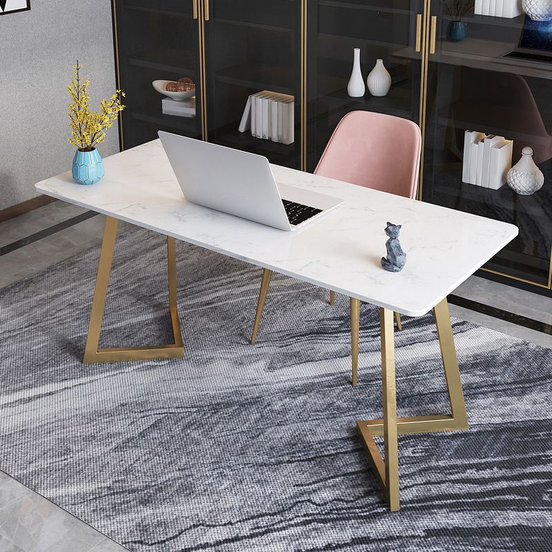 29 "H Glam Office Desk rechthoekig secretaris -bureau met metalen benen