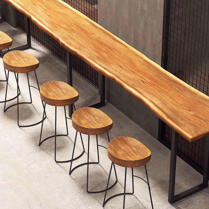 Tabouret de bar en métal de style industriel tabouret de bar sans bras avec base noire