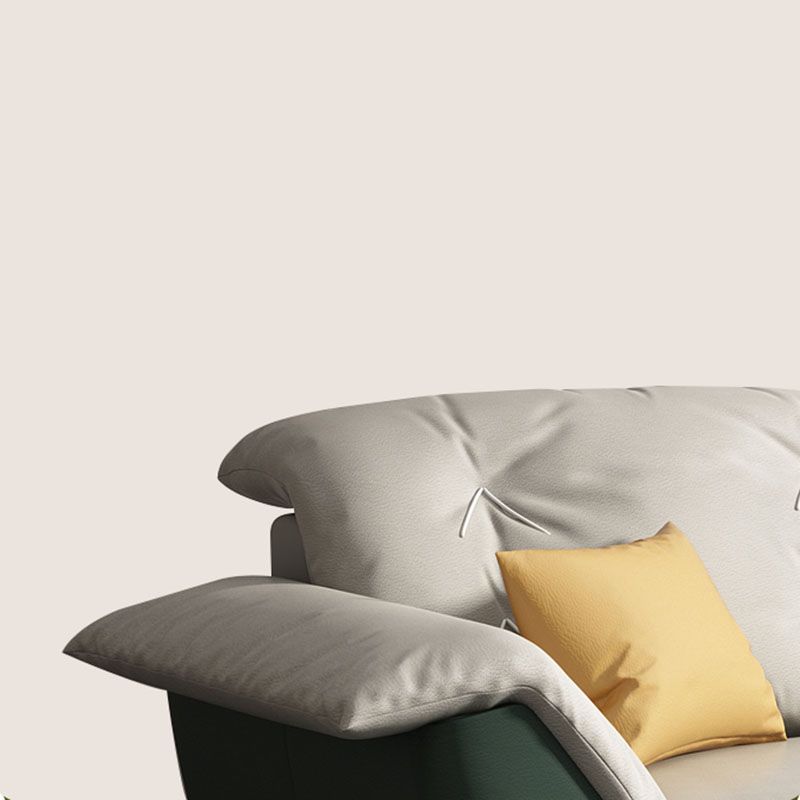 Sewn Pillow Back Sofa Modern Style 34.64" H Faux Leather Sofa Clearhalo 'furn' 'furn_sofas' 'Furniture' 'Living Room Furniture' 'Sofa' 'sofas' 1200x1200_fc690538-d82d-4189-9e19-e56bfc3757c6