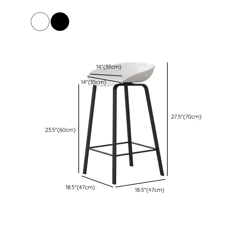 Contemporary Plastic Backrest Counter High Stool with 4 Legs Clearhalo 'Bar Furniture' 'Bar Stools' 'bar_stools' 'furn' 'furn_bar_stools' 'Furniture' 'Kitchen & Dining Furniture' 1200x1200_fc6995f5-ee68-4e3e-bf19-57bc3a78751e