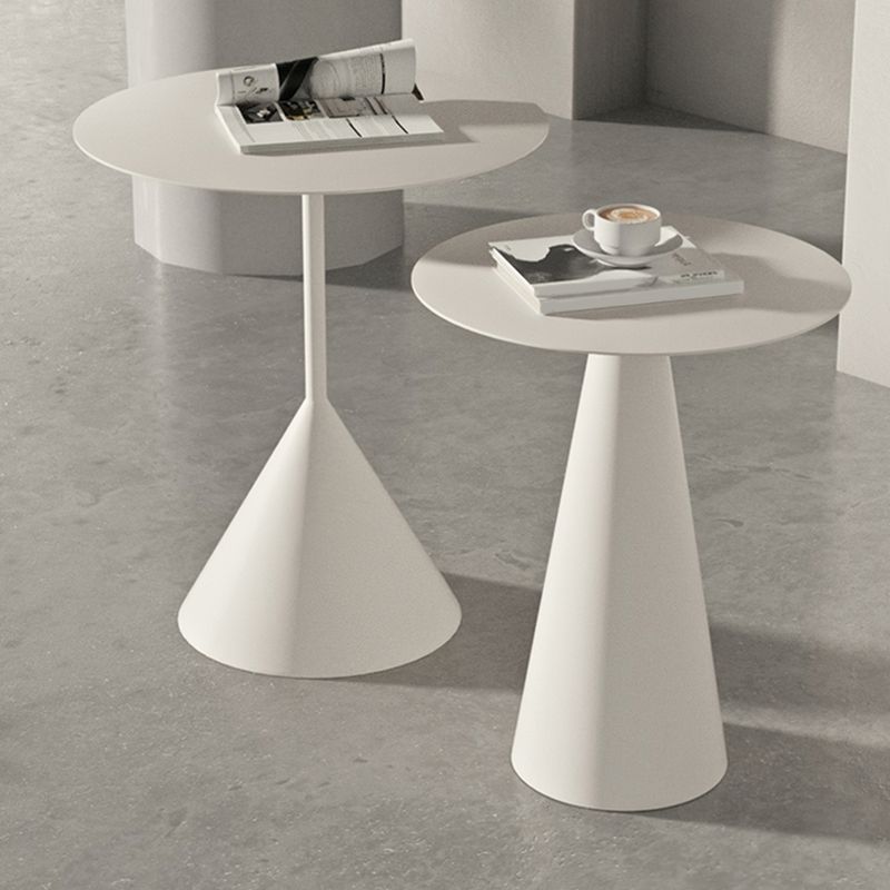 Mid-Century Modern Couchtisch mit Sockel aus Metall, runder Cocktailtisch