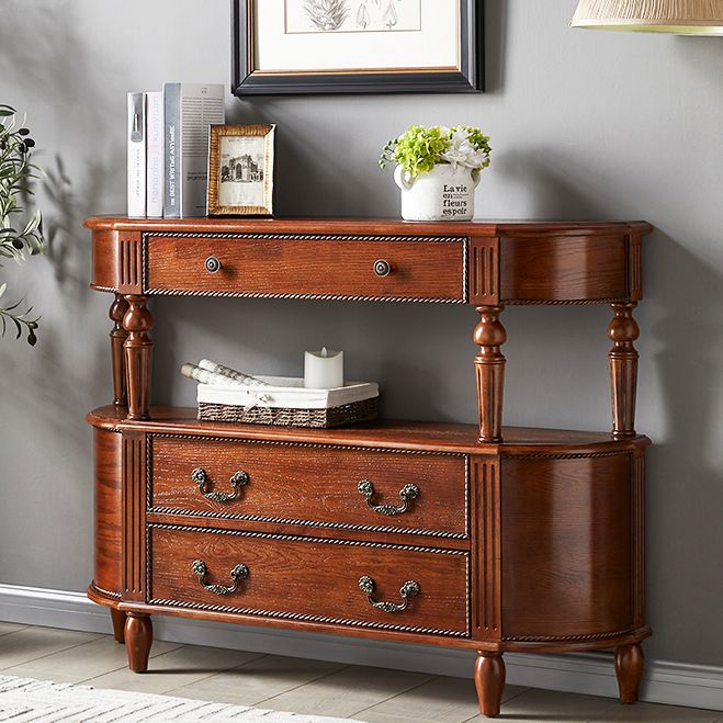 Mid-Century Modern Wood Accent Table Half Moon Console Sofa Table for Hall Clearhalo 'Console Tables' 'console_tables' 'Entry & Mudroom Furniture' 'furn' 'furn_console_tables' 'Furniture' 1200x1200_fc709ce8-2119-4c2d-a274-f41b8e465826