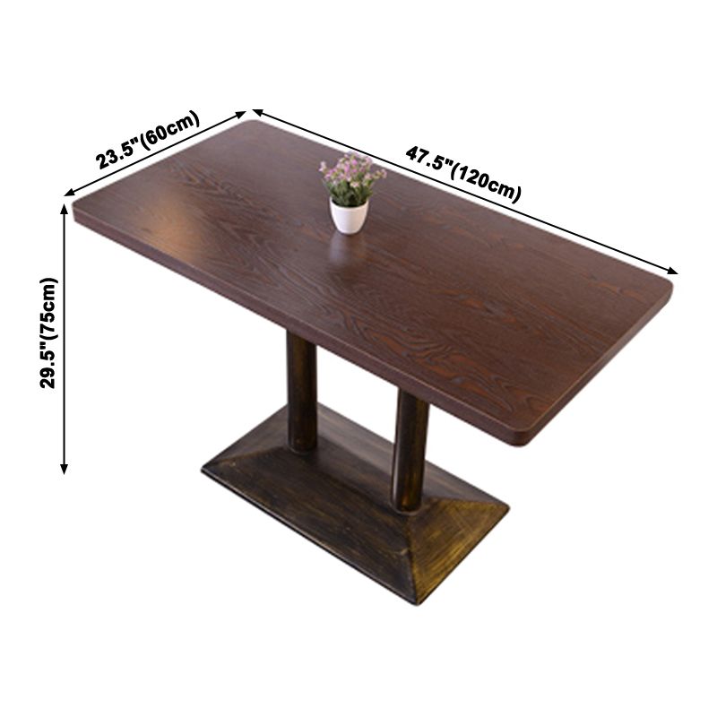 Industrial Wooden Dinner Room Kitchen Table Brown Table with Metal Base for Dining Room Clearhalo ' dining_table' 'Dining Tables & Seating' 'Dining Tables' 'furn' 'furn_dining_table' 'Furniture' 'furniture_dining_table' 'Kitchen & Dining Furniture' 'kitchen&dining_furn' 'kitchen' 'kitchen_dining_table' 1200x1200_fc71c48f-065e-4813-ab5e-ab8528a410ef