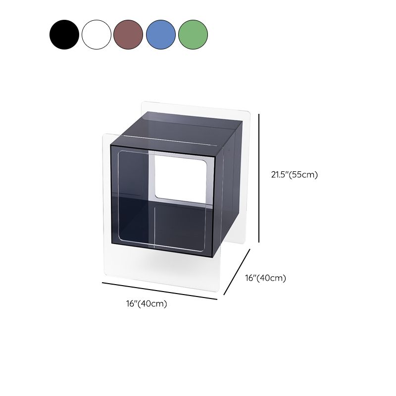 Modern Square End Table Double Tier Corner Table with Storage Clearhalo 'Coffee & Accent Tables' 'End & Side Tables' 'end_side_tables' 'furn' 'furn_end_side_tables' 'Furniture' 'Living Room Furniture' 1200x1200_fc72043c-8be1-452f-818d-0e62a004ffac