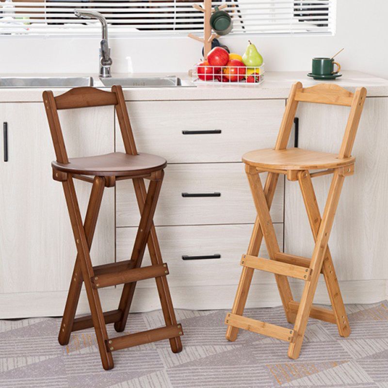 Contemporary Home Folding Stool Matte Finish Bamboo Barstool Clearhalo 'Bar Furniture' 'Bar Stools' 'bar_stools' 'furn' 'furn_bar_stools' 'Furniture' 'Kitchen & Dining Furniture' 1200x1200_fc720774-688b-4b7e-9ce8-dfe496766019