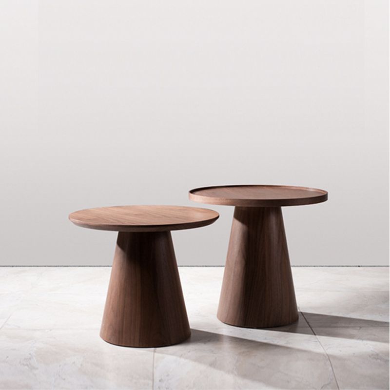 Mesa de altura pedestal de madera sólida redonda de la sala de estar escandinava