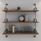 Wooden Wall Mounted Bookshelf Industrial Floating Storage Bookcase