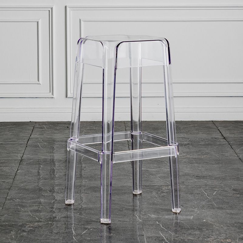 Contemporary Backless Bar-stool Plastic Counter Bar Stool with Plastic Legs for indoor Clearhalo 'Bar Furniture' 'Bar Stools' 'bar_stools' 'furn' 'furn_bar_stools' 'Furniture' 'Kitchen & Dining Furniture' 1200x1200_fc739d96-c29e-49d7-838e-b91e3c11c5ed