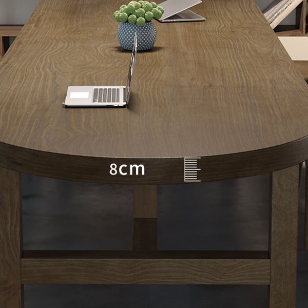 Modern Solid Wood Oval Office Desk 29.53-inch Tall H-Base Writing Desk Clearhalo 'furn' 'furn_office_desk' 'Furniture' 'Office Desks' 'Office Furniture' 'office_desk' 1200x1200_fc747f71-b9ed-4653-812e-b794144ac284