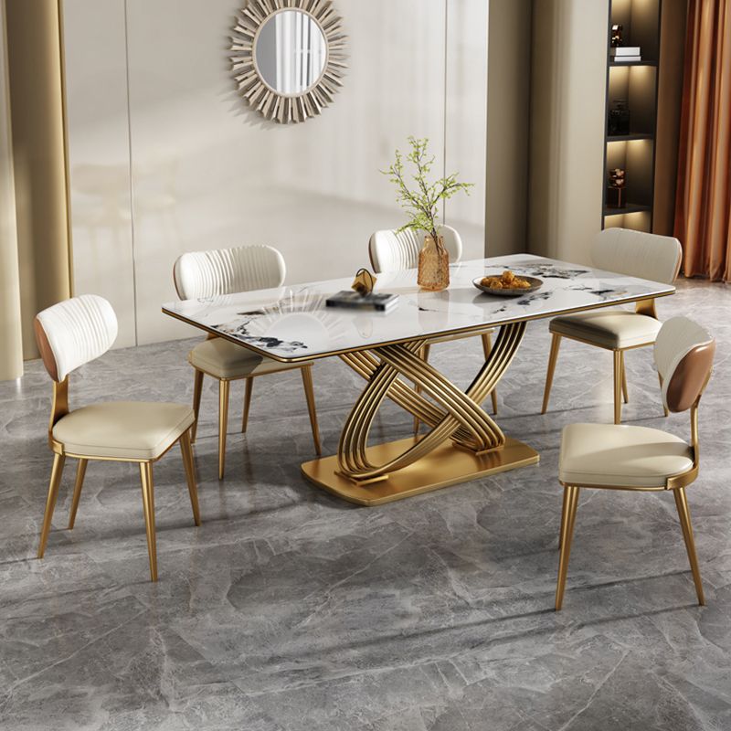 Glam Rectangle White Dining Table Standard Sintered Stone Dining Table with Pedestal Base Clearhalo ' dining_table' 'Dining Tables & Seating' 'Dining Tables' 'furn' 'furn_dining_table' 'Furniture' 'furniture_dining_table' 'Kitchen & Dining Furniture' 'kitchen&dining_furn' 'kitchen' 'kitchen_dining_table' 1200x1200_fc7550e4-511d-499b-880e-bf71c6518e2b