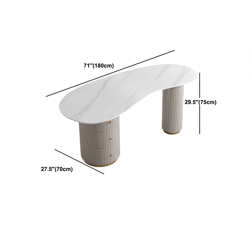 Modern & Contemporary Office Desk Curved Laptop Table with Drawers Clearhalo 'furn' 'furn_office_desk' 'Furniture' 'Office Desks' 'Office Furniture' 'office_desk' 1200x1200_fc773878-1ee5-4e91-a785-2484d020487a