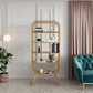Contemporary Bookshelf Closed Back Metal Shelves Included Bookcase