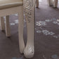 Round Faux Marble 4 Legs Dining Site Table in White with Drop-Leaf Clearhalo 'Dining Tables & Seating' 'Dining Tables' 'dining_table' 'furn' 'furn_dining_table' 'Furniture' 'Kitchen & Dining Furniture' 1200x1200_fc77db51-bc8a-48ee-b456-b152f07d80d7