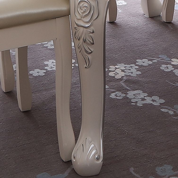 Round Faux Marble 4 Legs Dining Site Table in White with Drop-Leaf Clearhalo 'Dining Tables & Seating' 'Dining Tables' 'dining_table' 'furn' 'furn_dining_table' 'Furniture' 'Kitchen & Dining Furniture' 1200x1200_fc77db51-bc8a-48ee-b456-b152f07d80d7