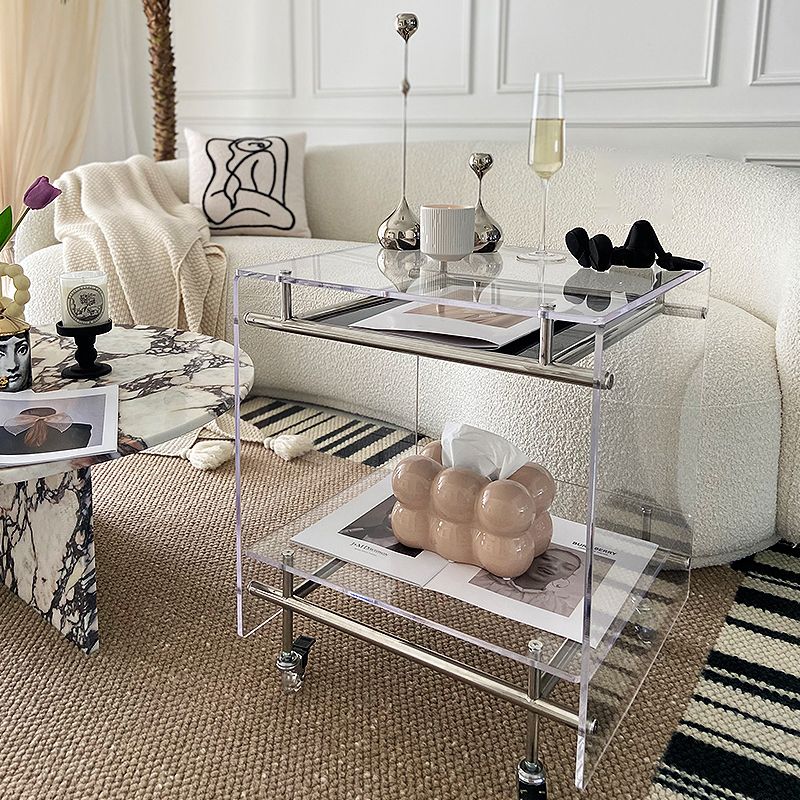 Moderne Acryl -obere rechteckige Doppelstufe Akzent -Seiten Tabelle