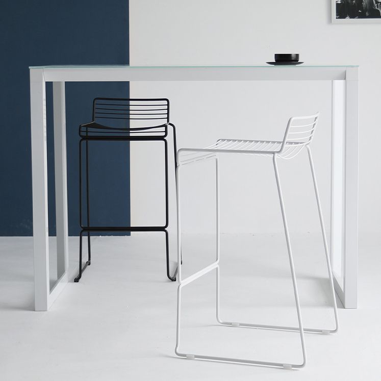 Sgabello da bar senza braccioli Sgabello da bar industriale in acciaio ad altezza per soggiorno