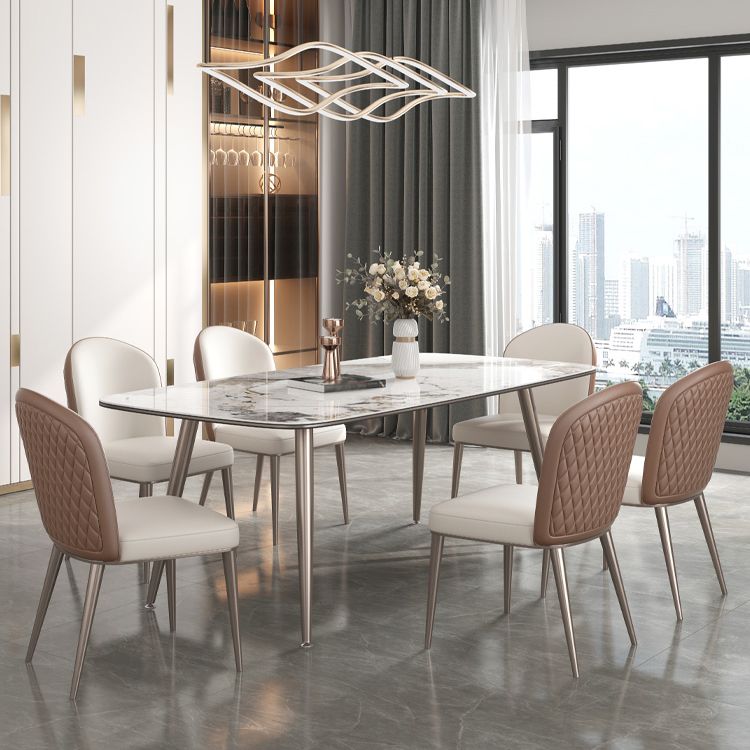 Luxury Style Home Sintered Stone Dining Table 4 Legs Base Rectangle Table Clearhalo ' dining_table' 'Dining Tables & Seating' 'Dining Tables' 'furn' 'furn_dining_table' 'Furniture' 'furniture_dining_table' 'Kitchen & Dining Furniture' 'kitchen&dining_furn' 'kitchen' 'kitchen_dining_table' 1200x1200_fc7d48d9-b710-42af-b827-825f8a66375d