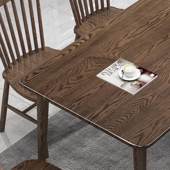 Dining Room Solid Wood Set Contemporary with Rectangle Table Dining Set with 4 Legs Base Clearhalo 'Dining Room Sets' 'Dining Tables & Seating' 'dining_room_set' 'furn' 'furn_dining_room_set' 'Furniture' 'furniture_dining_room_set' 'Kitchen & Dining Furniture' 'kitchen&dining_furn' 'kitchen' 1200x1200_fc7d9889-c6db-4139-9b97-cd4c92852d4e