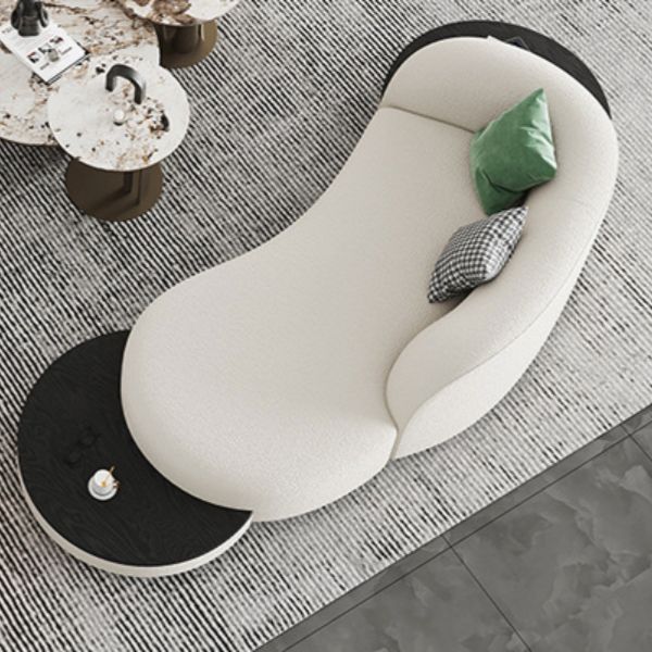 Solid Color Stain Resistant Sofa Contemporary Curved Loveseat voor appartement