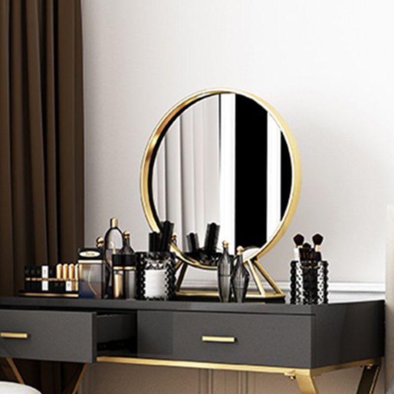 Glam 29.52 " Height 2-Drawer Makeup Table Wooden Vanity Stool