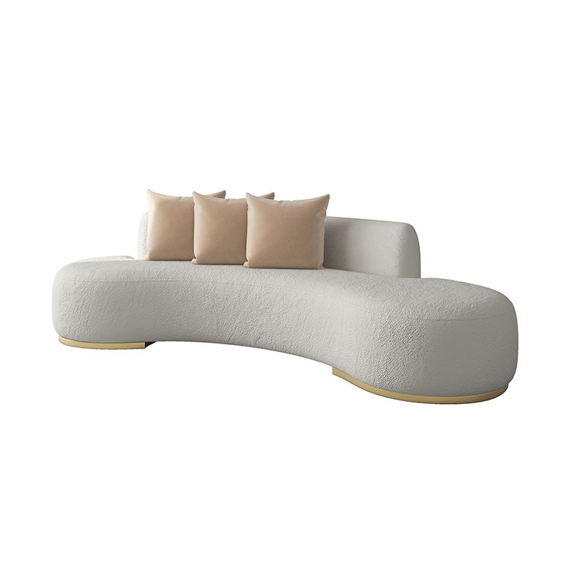 Contemporary Curved Sofa with Tight Back Standard Armless Sofa for Living Room