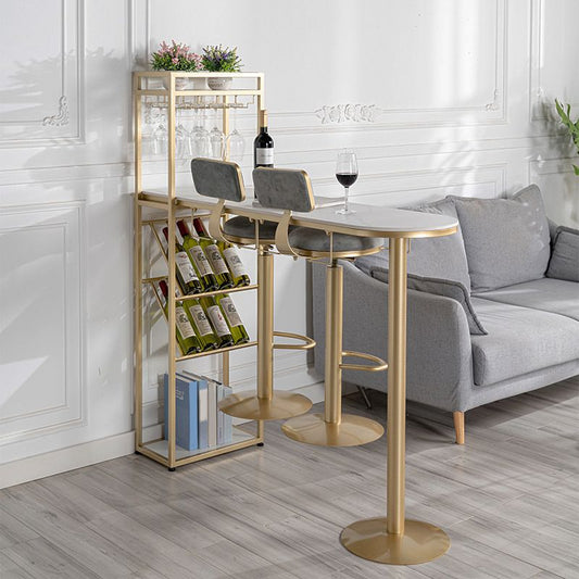 焼結石ビストロバーテーブルリビングルーム用のモダンワインラックバーテーブル