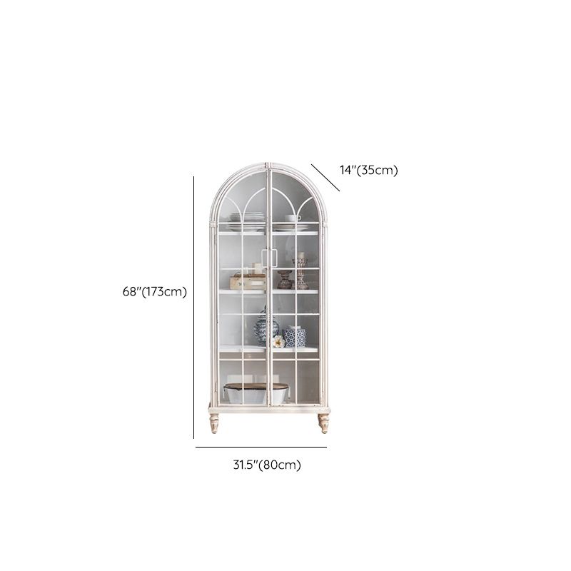 Industrial Style Solid Wood Chest Glass Paned Distressed Accent Cabinet