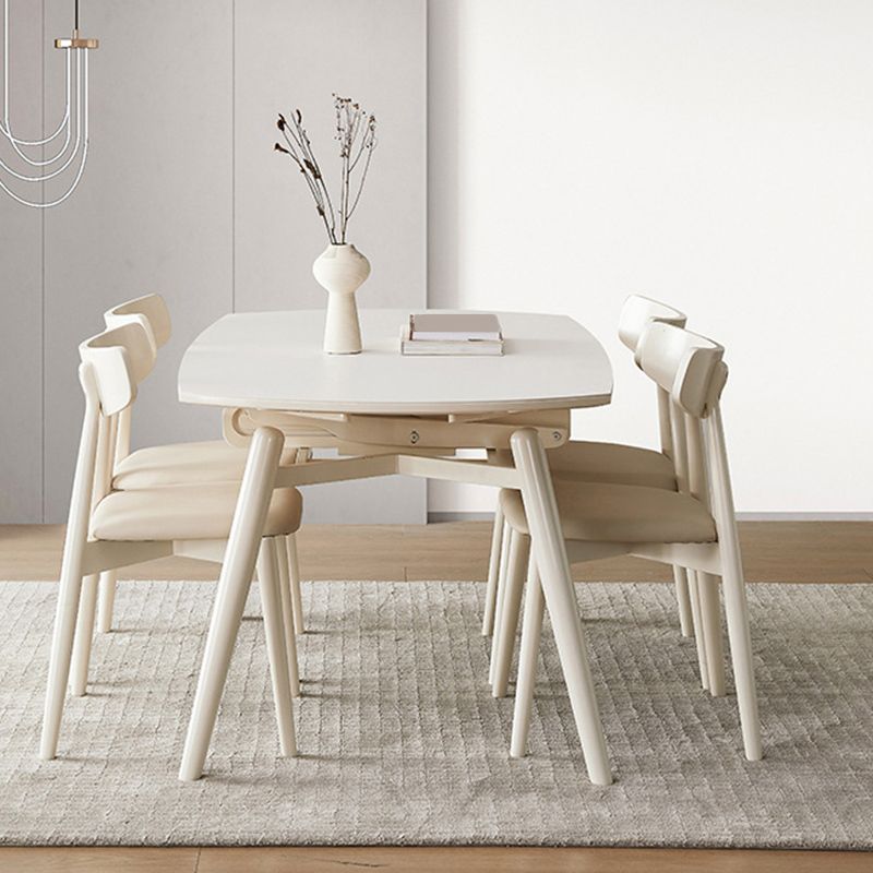 モダンな1/4/5/7ピースダイニングセット長方形の石の折りたたみ式ダイニングテーブルダイニングルーム用