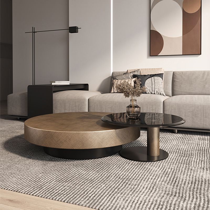 Round Coffee Table Brown Nesting Coffee Table Set for Living Room Clearhalo 'Coffee & Accent Tables' 'Coffee Tables' 'coffee_tables' 'furn' 'furn_coffee_tables' 'Furniture' 'Living Room Furniture' 1200x1200_fc85b8c2-d0dc-4ffc-9a79-a2d97e84048b