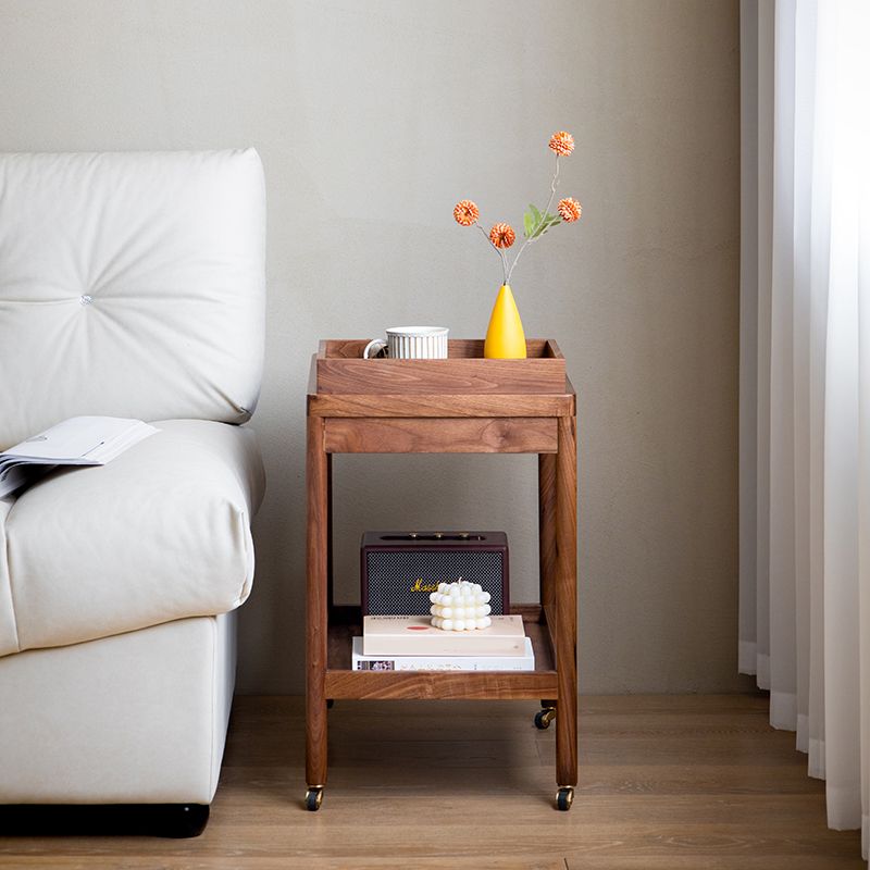 Modernistic Accent Side Table Solid Wood with Storage Living Room Double Tier Clearhalo 'Coffee & Accent Tables' 'End & Side Tables' 'end_side_tables' 'furn' 'furn_end_side_tables' 'Furniture' 'Living Room Furniture' 1200x1200_fc862aff-3900-4513-a8c2-c588dae0f05b